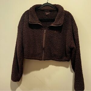 Skims Teddy crop zip up